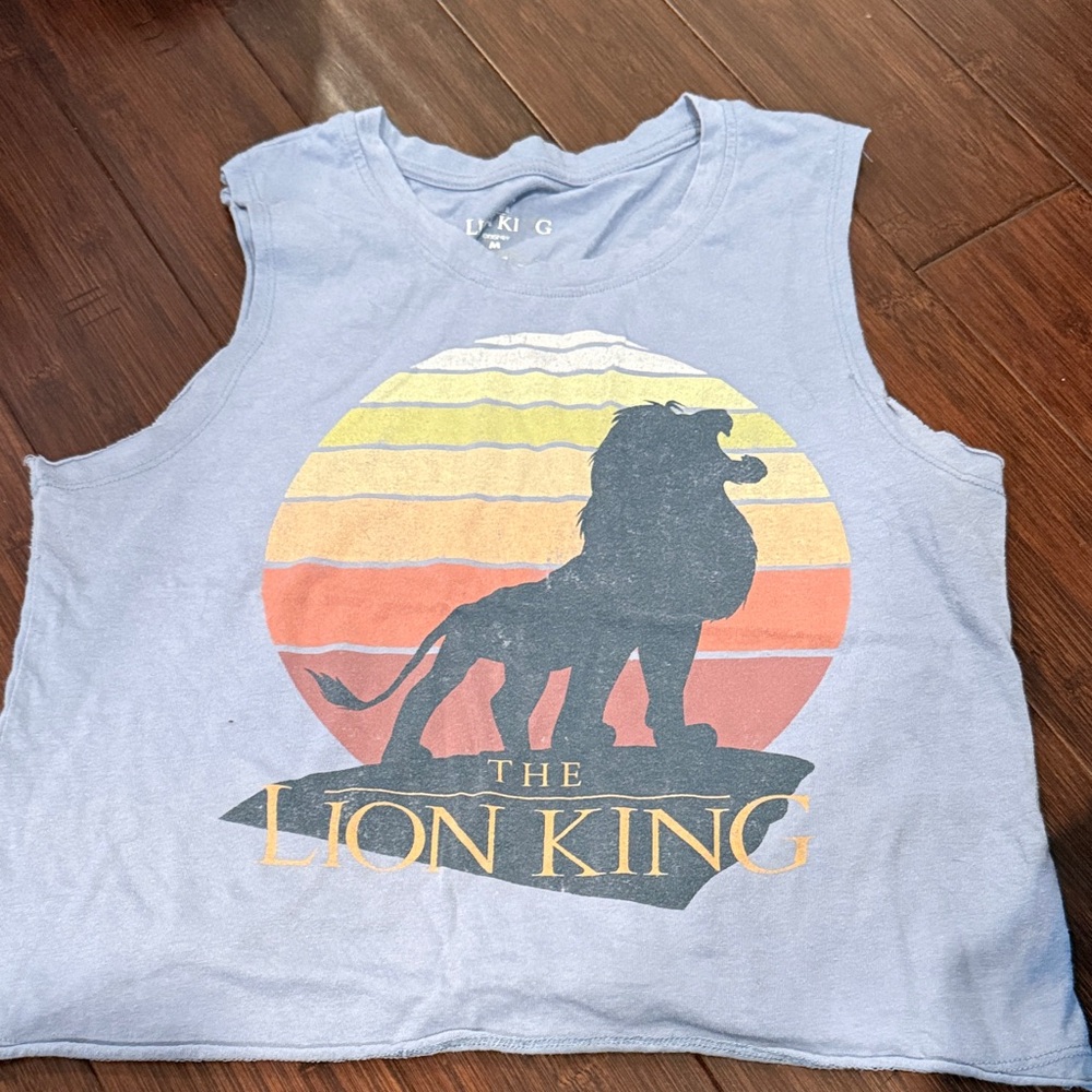 Disney The Lion King Light Blue Tank Top with Sunset Graphic